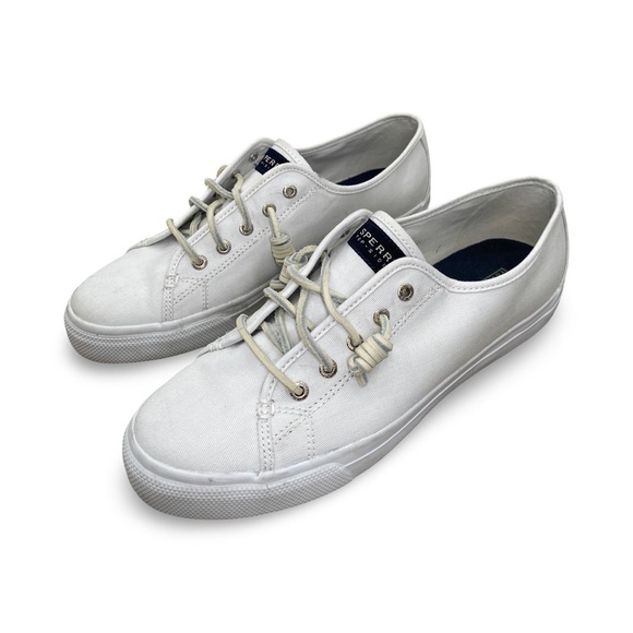 Sperry Women's Seacoast Core White Fisherman Classic Canvas Sneakers Size 10 - Picture 4 of 11
